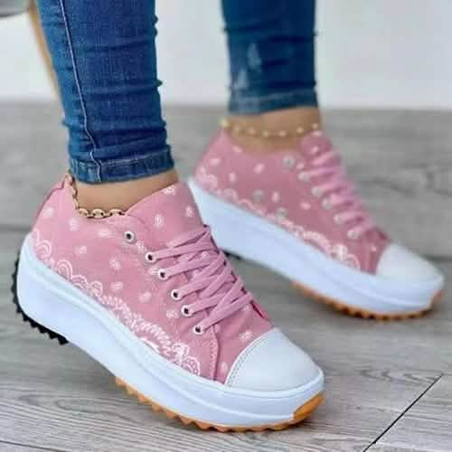 Trendy 2022 Women's Casual Sport Sneakers with Unique Patterns Silver Juneberry