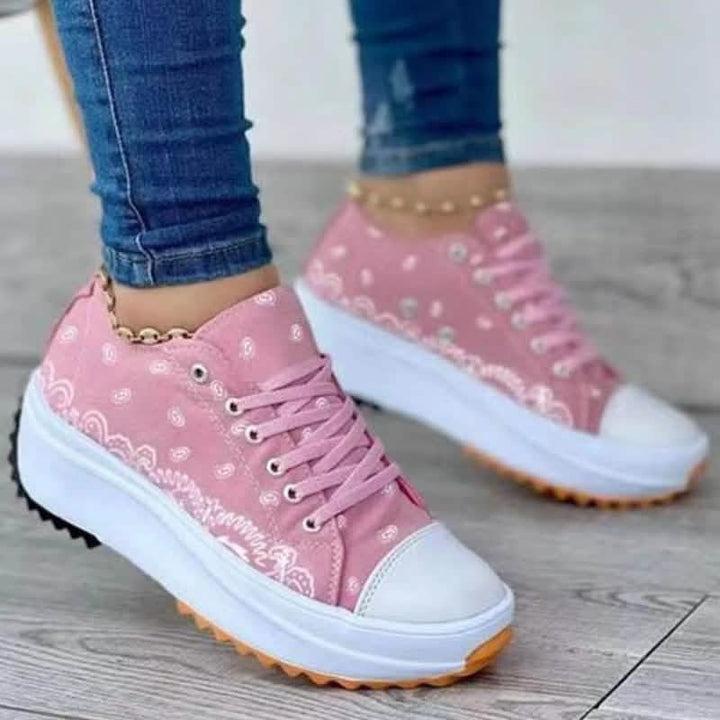 Trendy 2022 Women's Casual Sport Sneakers with Unique Patterns Silver Juneberry