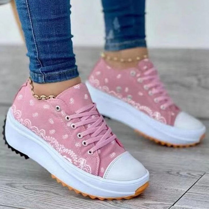 2022 Pattern Canvas Women Sneakers Casual Sport Shoes Coffee Jasper