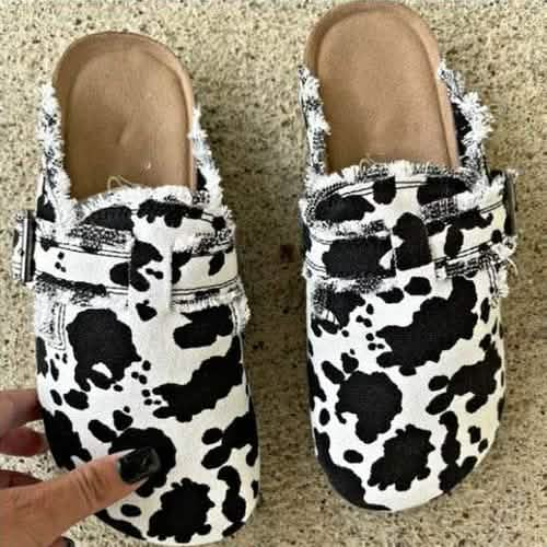 Chic Vintage Canvas Slip-On Clogs for Women - Comfortable Round Toe Flats Coffee Jasper