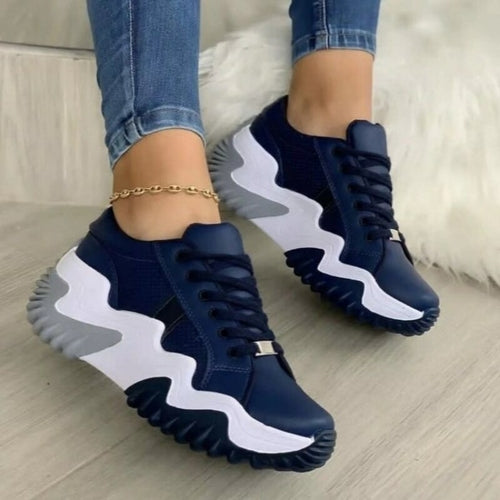 Breathable Vulcanized Women  Shoes Casual Platform Sneakers Coffee Jasper