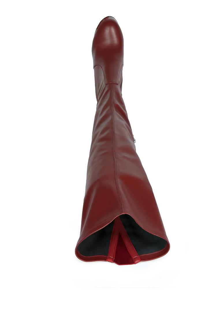 Bold Over-the-Knee Chunky Heel Fashion Boots Ruby Smudge