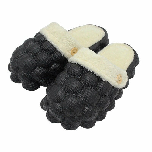 Non-slip Warm Cotton Bubble Slides for Home Coffee Jasper