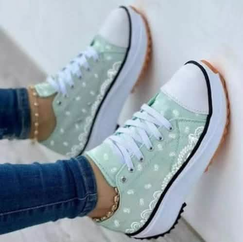 Trendy 2022 Women's Casual Sport Sneakers with Unique Patterns Silver Juneberry