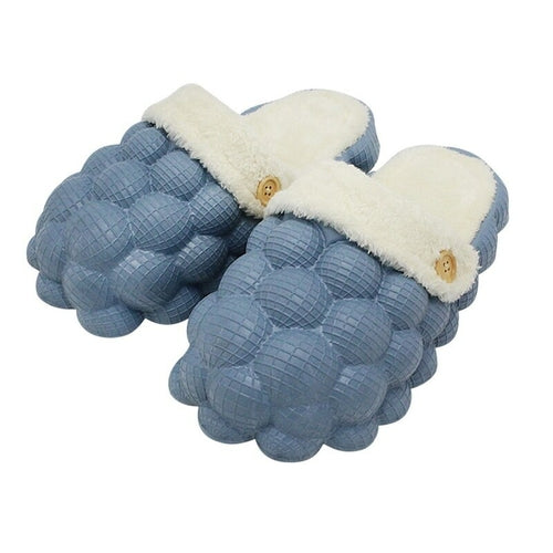 Non-slip Warm Cotton Bubble Slides for Home Coffee Jasper