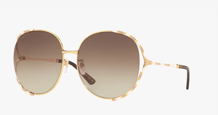 GUCCI Luxurious Gold-Toned Oversized Round Sunglasses Erin Theia