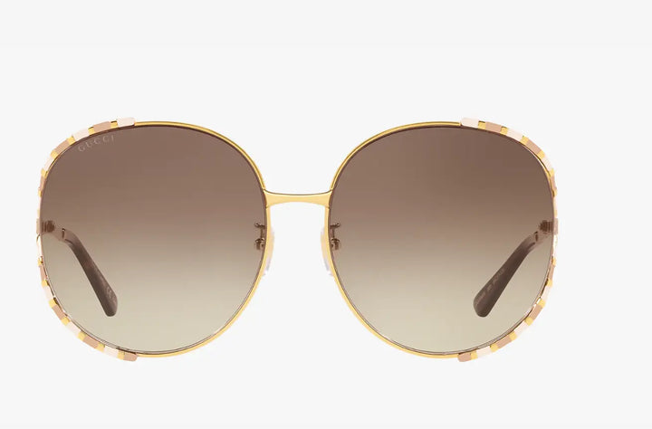 GUCCI Luxurious Gold-Toned Oversized Round Sunglasses Erin Theia