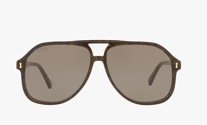 GUCCI GG1042S Luxe High Bridge Wide Fit Pilot Sunglasses in Brown & Grey Erin Theia