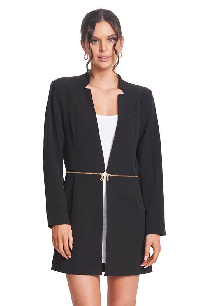 Transformative Zip-Style Notch Neck Blazer - Elevate Your Wardrobe! Peach Dionysus