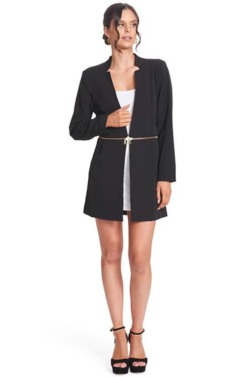 Transformative Zip-Style Notch Neck Blazer - Elevate Your Wardrobe! Peach Dionysus