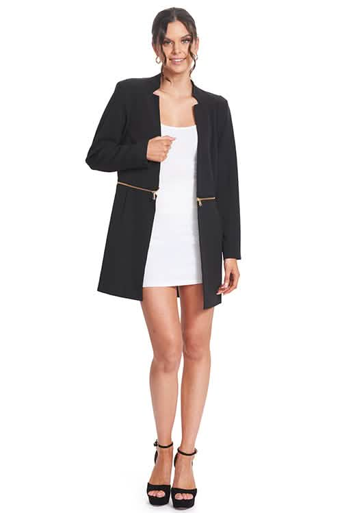 Transformative Zip-Style Notch Neck Blazer - Elevate Your Wardrobe! Peach Dionysus