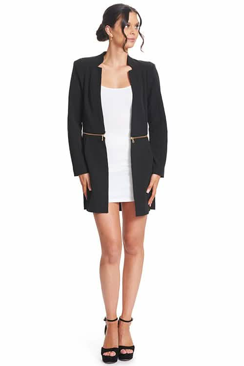 Transformative Zip-Style Notch Neck Blazer - Elevate Your Wardrobe! Peach Dionysus