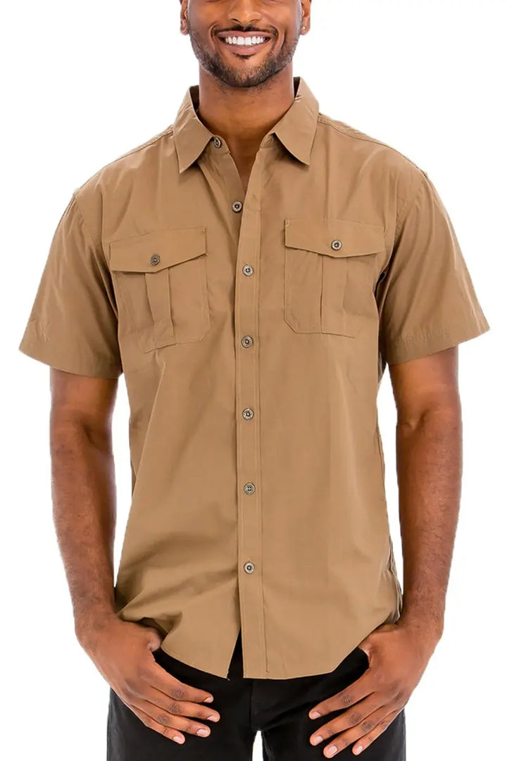 Timber Dual Pocket Short Sleeve Shirt Lime Milo