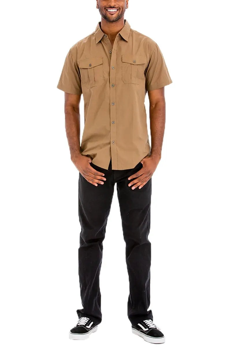 Timber Dual Pocket Short Sleeve Shirt Lime Milo