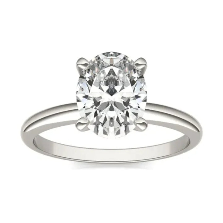 2.00 CTW AGI Certified  Oval Lab Grown Diamond Solitaire Engagement White Cassandra