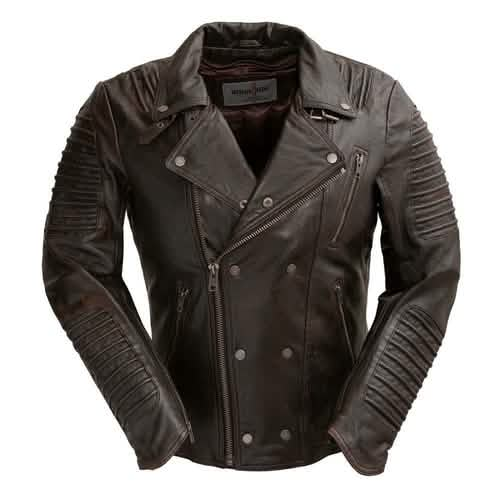 Brooklyn Classic Genuine Sheepskin Leather Jacket for Men Orange Pontus