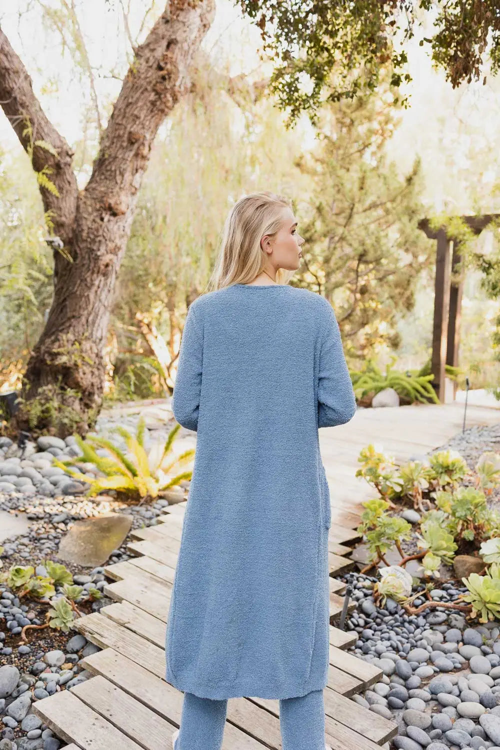 Chic Comfort Boucle Oversized Cardigan Periwinkle Aether