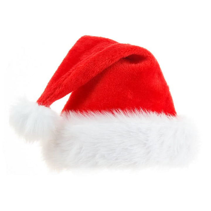 Festive Extra-Thick Plush Santa Hats for Christmas Celebrations