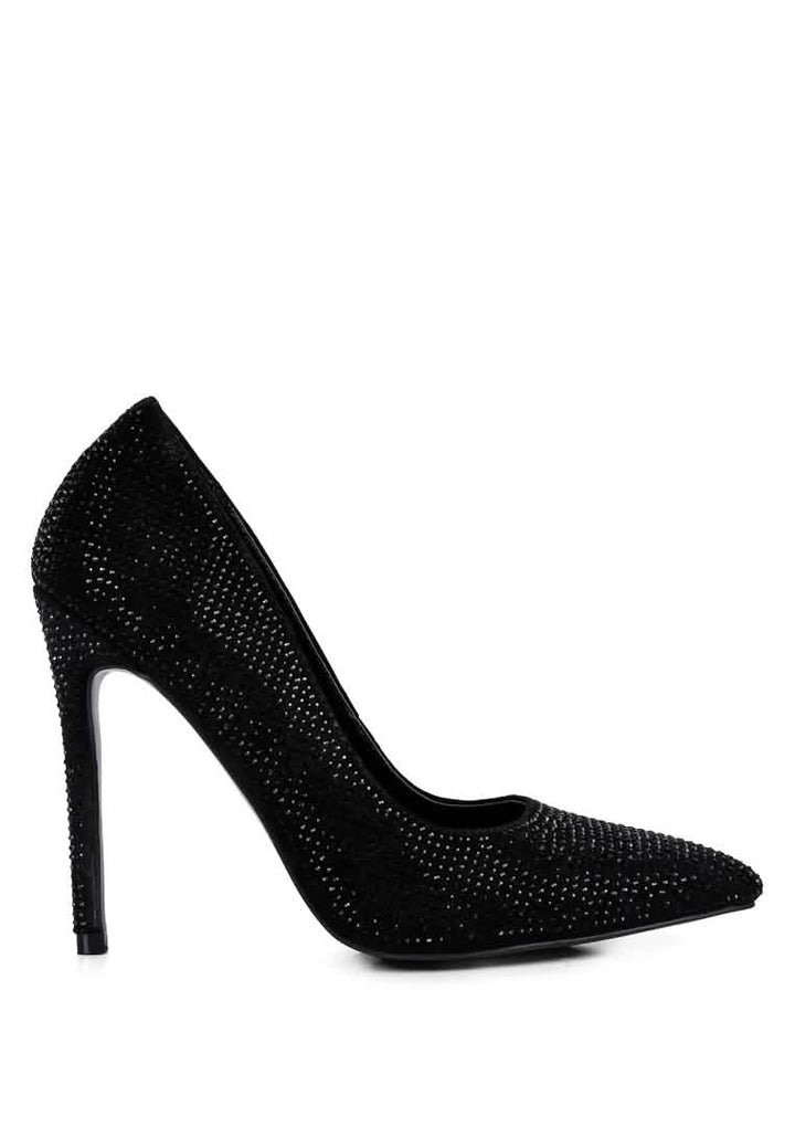 Glamourous Diamante Sparkle Heel Pumps Ruby Smudge