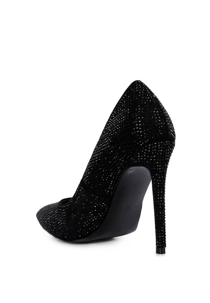 Glamourous Diamante Sparkle Heel Pumps Ruby Smudge