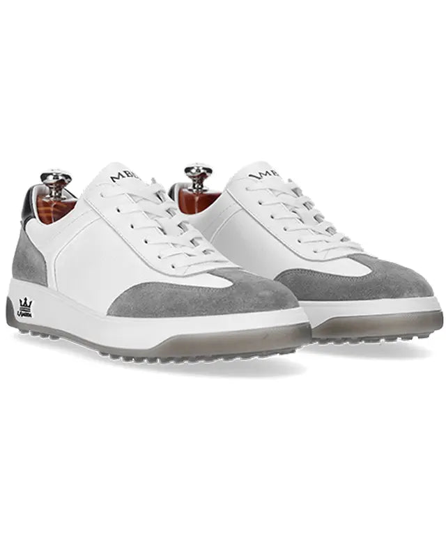 Arezzo Men's Luxury Waterproof Golf Footwear in White & Grey Amethyst Lucy