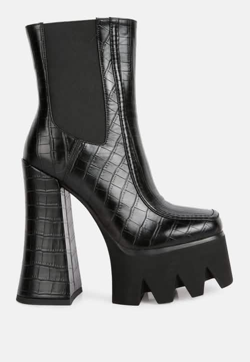 Elevated Chunky Chelsea Ankle Boots with Bold Platform Ruby Smudge