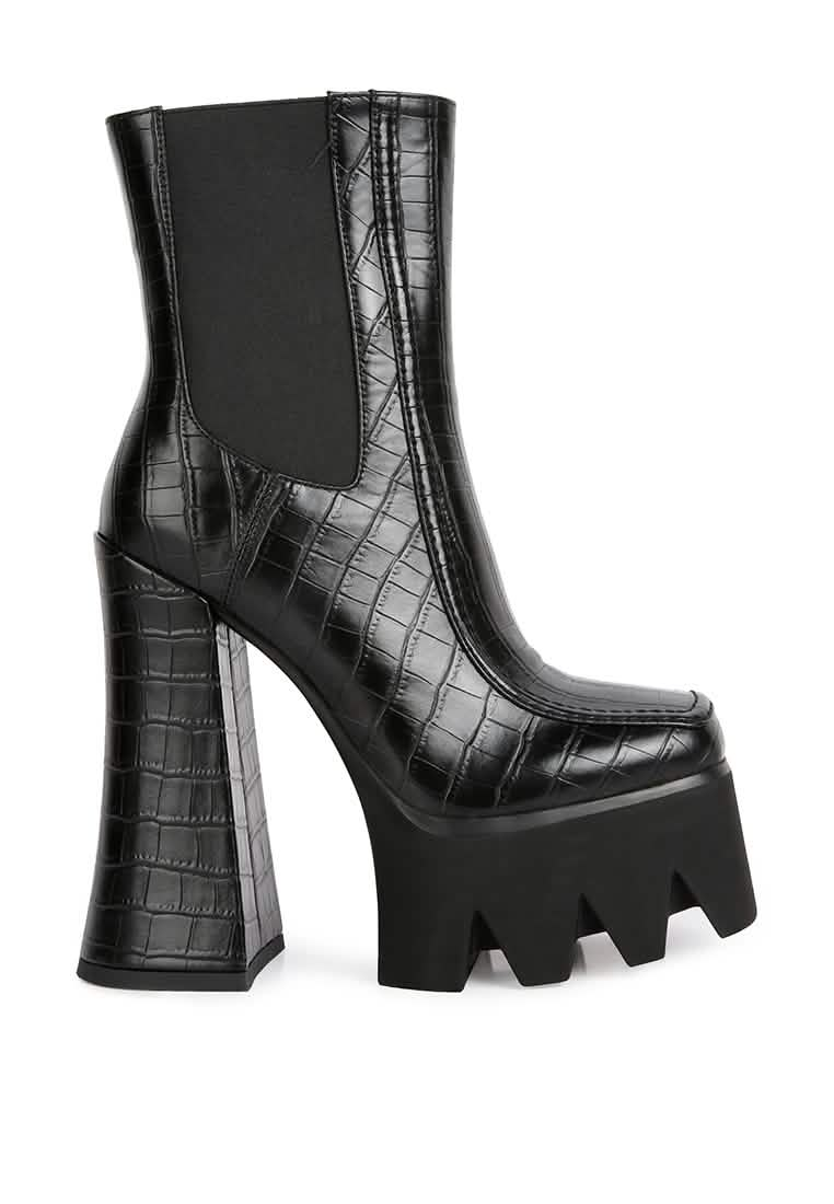 Elevated Chunky Chelsea Ankle Boots with Bold Platform Ruby Smudge