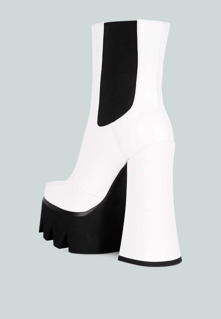 Elevated Chunky Chelsea Ankle Boots with Bold Platform Ruby Smudge