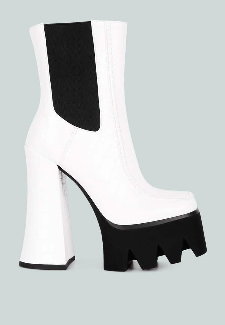 Elevated Chunky Chelsea Ankle Boots with Bold Platform Ruby Smudge