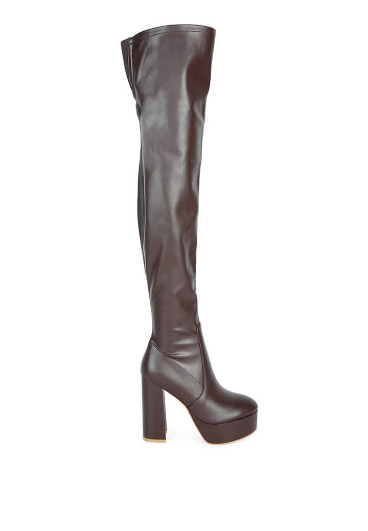 Bold Over-the-Knee Chunky Heel Fashion Boots Ruby Smudge