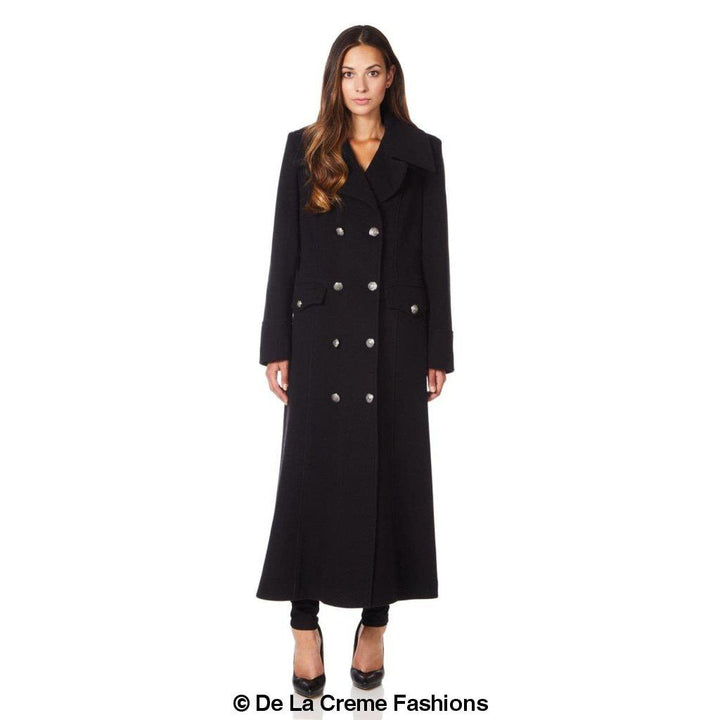 Wool Blend Double Breasted Maxi Coat (2004-WOOL) Rose Eleusis