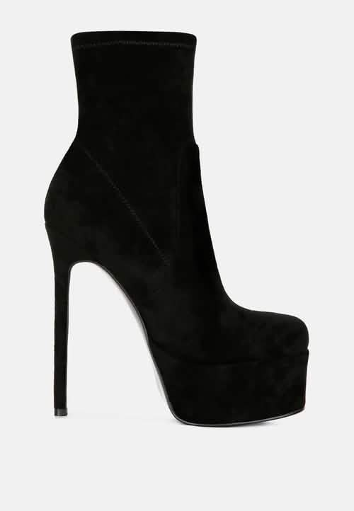 Sleek High-Heel Platform Ankle Boots for Glamorous Nights Ruby Smudge