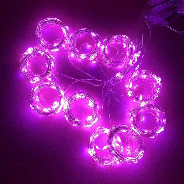 Remote-Controlled LED Curtain String Lights - USB-Powered Christmas Window Decorations for Home and Room Pink Lucy