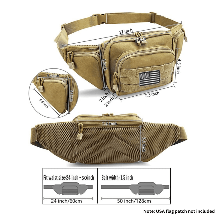 Tactical Military Fanny Pack Waist Bag & MOLLE EDC Pouch For Outdoor Sky Iapetus