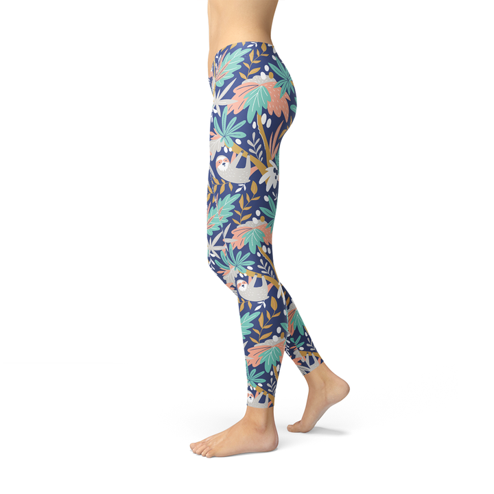 Sloth-Inspired Women's All-Day Leggings Maroon Sooty