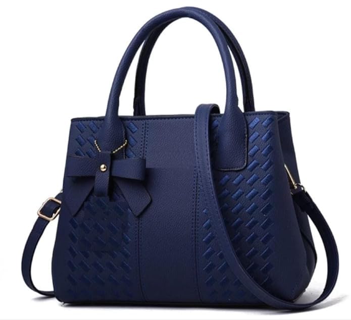 Women's Stylish Handbag Top Handle Shoulder Bag- Blue Chocolate Helen