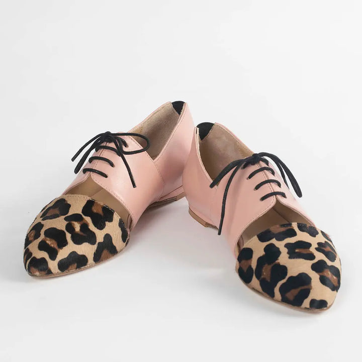 Wild Elegance Leopard Print Flats - Native by Lordess Pink Tulip