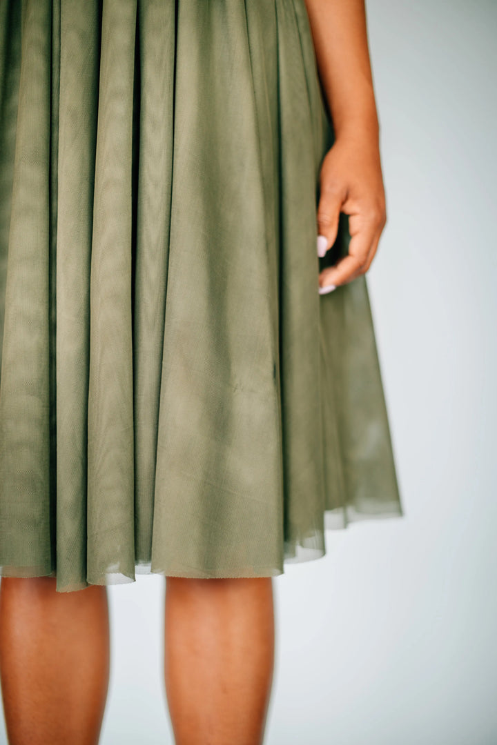 Elegant Chic Pea Midi Skirt Salmon Bella