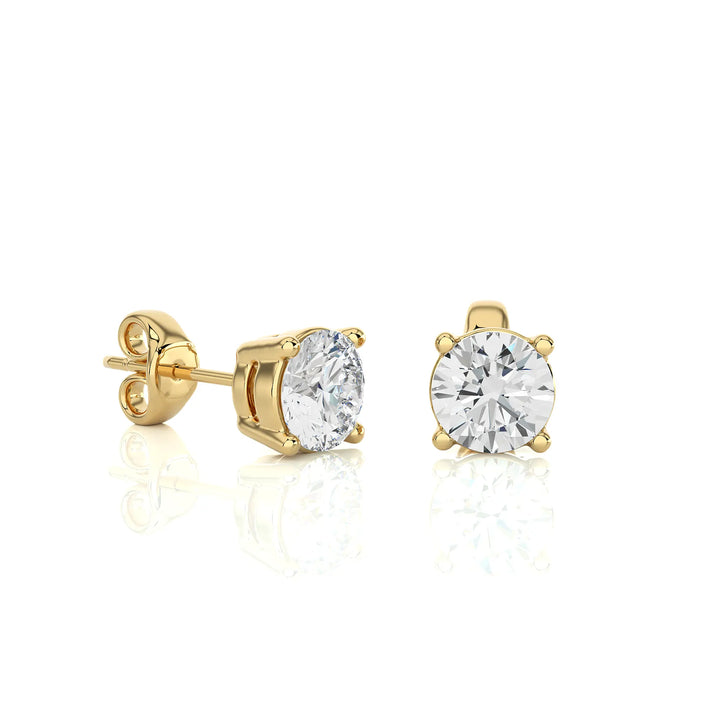 14k Yellow Gold Moissanite Solitaire Earrings – Classic Charm Indigo Ismene