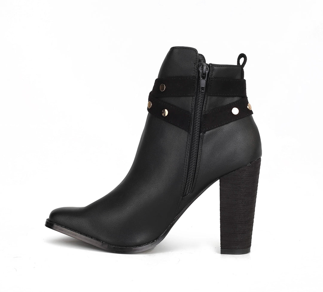 Chic Vegan Leather Brooke Ankle Boot with Stacked Heel for Women by MKF Collection Pink Orpheus