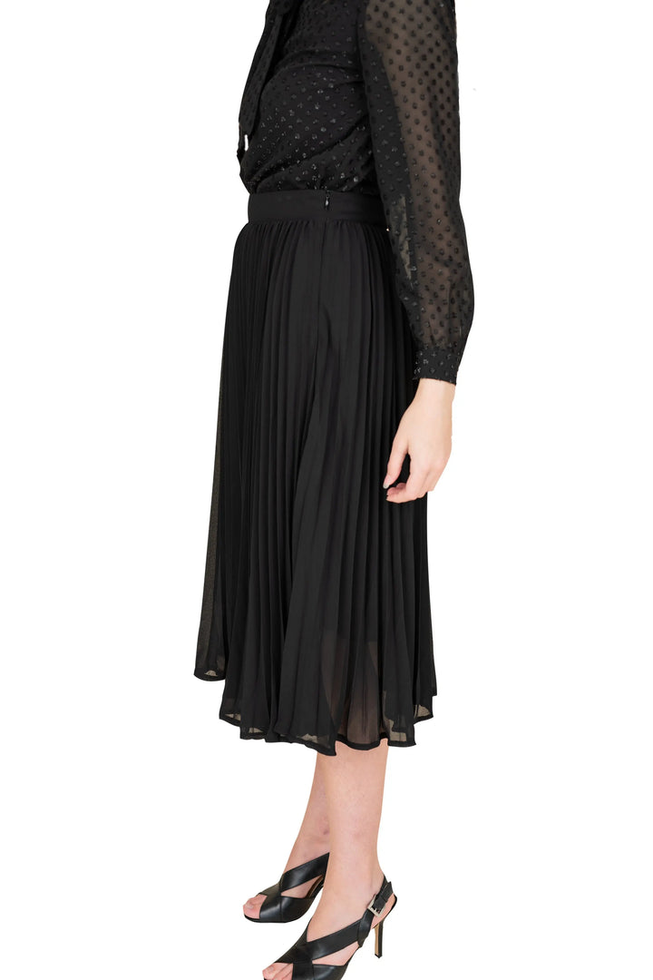 Timeless Black Chiffon Pleated Skirt Gray Eos