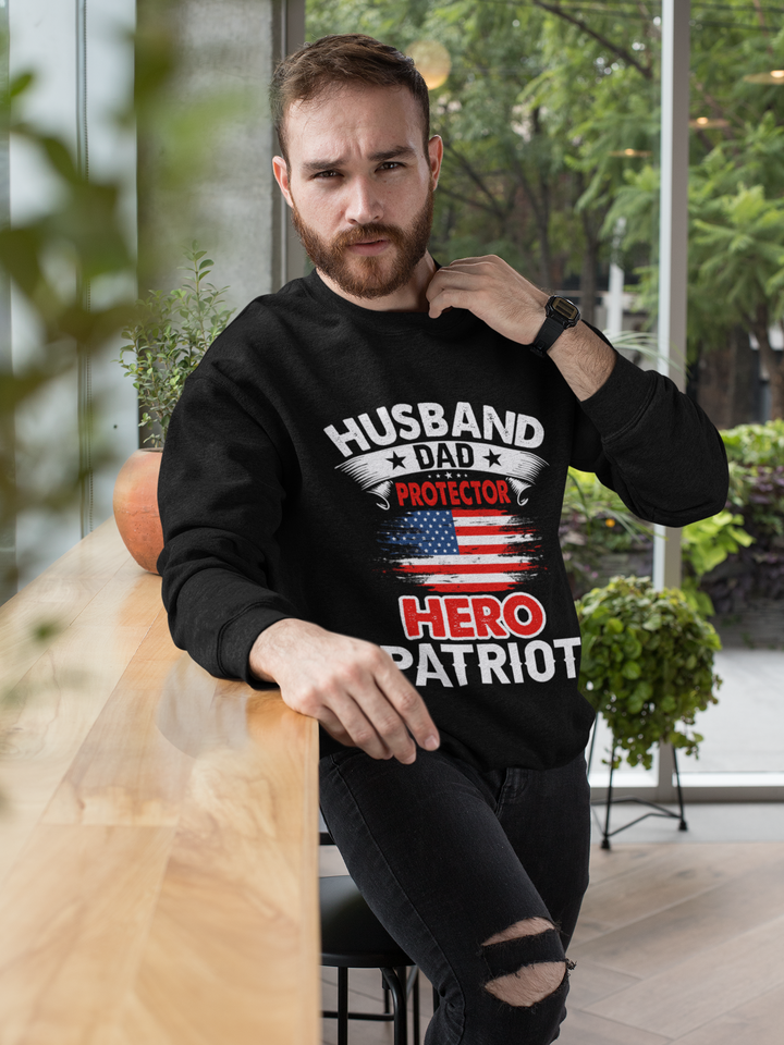 Everyday Hero Patriotic Sweatshirt for Dads and Husbands Yellow Pandora