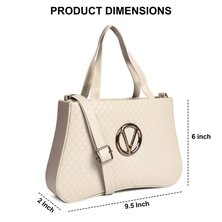 Women’s Stylish Sling Bag with Handle - Cream Chocolate Helen