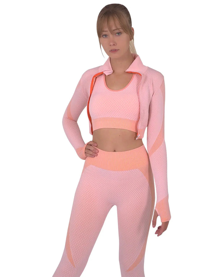 Chic Activewear Zip-Up Jacket in Vibrant Pink Lazurite