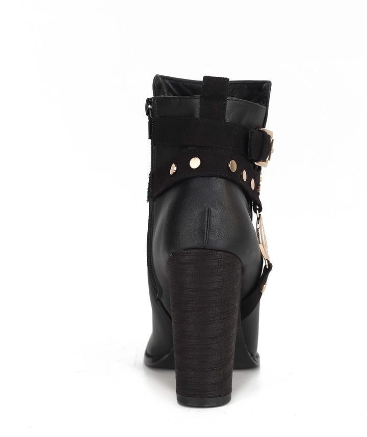 Chic Vegan Leather Brooke Ankle Boot with Stacked Heel for Women by MKF Collection Pink Orpheus