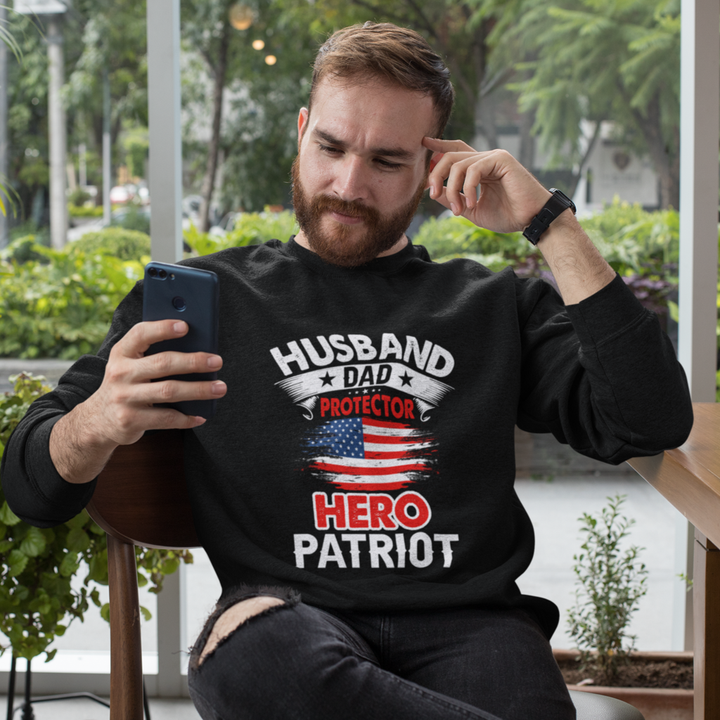 Everyday Hero Patriotic Sweatshirt for Dads and Husbands Yellow Pandora