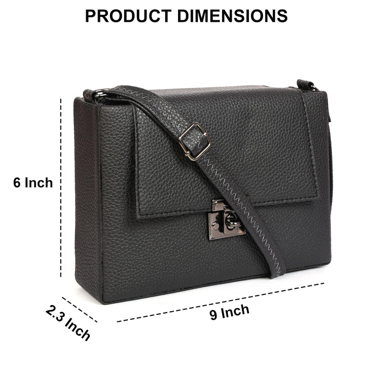 Stylish Women's Sling Bag Compact - BLACK Chocolate Helen