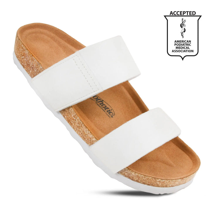 AEROTHOTIC - SUMMER SLIDE SANDALS FOR WOMEN WITH ARCH SUPPORT AND CORK INSOLE Amethyst Ganymede