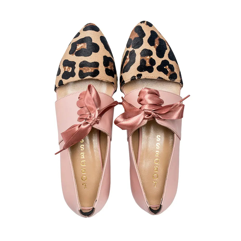 Wild Elegance Leopard Print Flats - Native by Lordess Pink Tulip