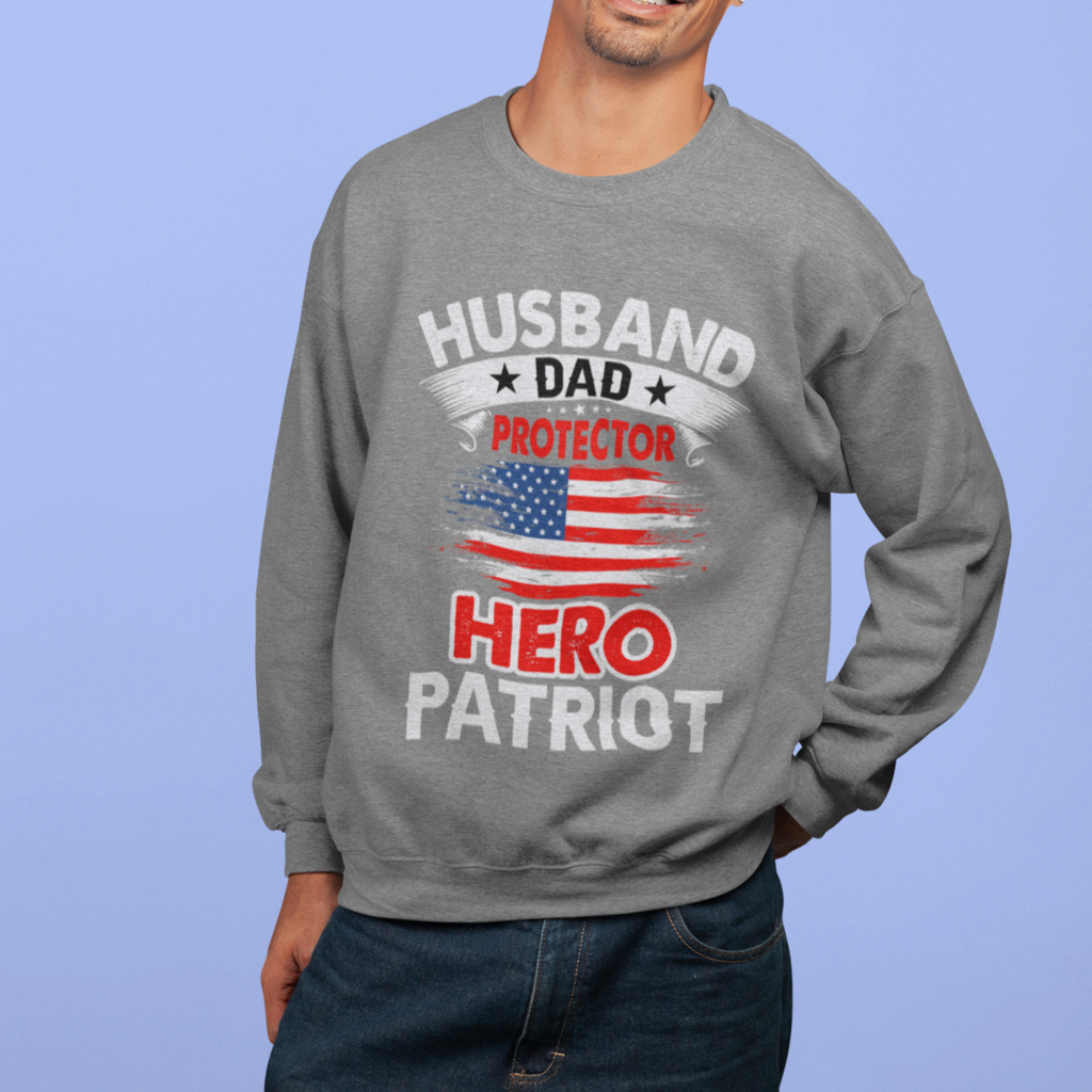 Everyday Hero Patriotic Sweatshirt for Dads and Husbands Yellow Pandora